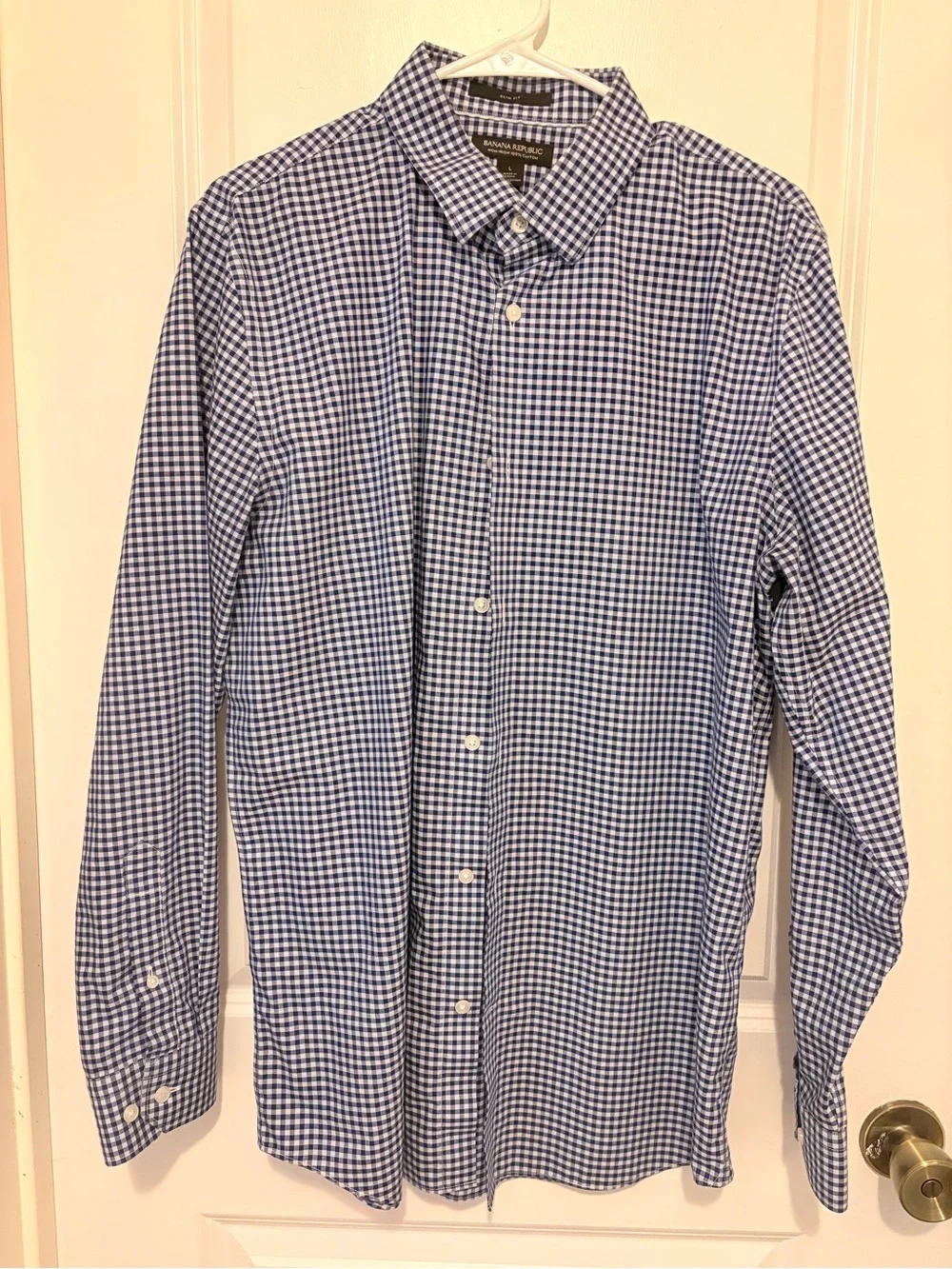 Banana Republic Blue Gingham Men's Button-Down Shirt